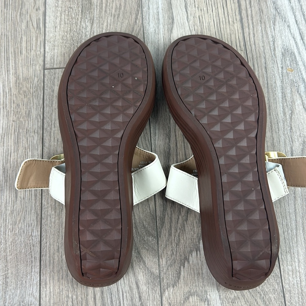 New Aerosoles Izola Cream Gold Wedge Sandal 10 - Picture 6 of 7